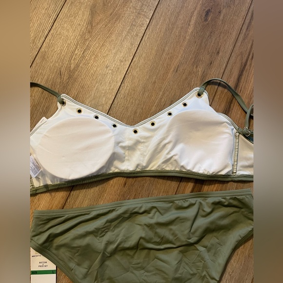New With Tags Michael Kors L Army Green 2 Piece Banded Bikini Swim Suit - Picture 2 of 6
